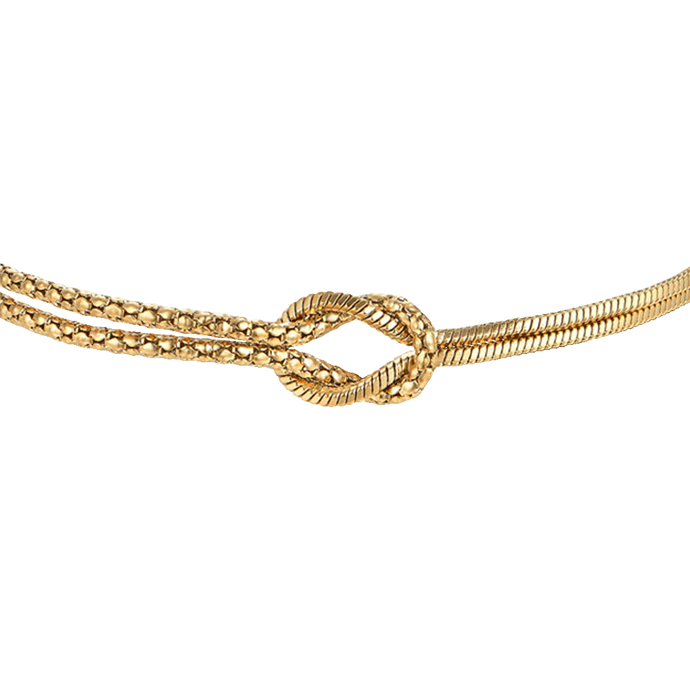 LILIE&WHITE Bracciale Donna In Acciaio Dorato Con Nodo Centrale – Design Elegante E Moderno – Accessorio Raffinato Per Look Quotidiani E Serate Speciali