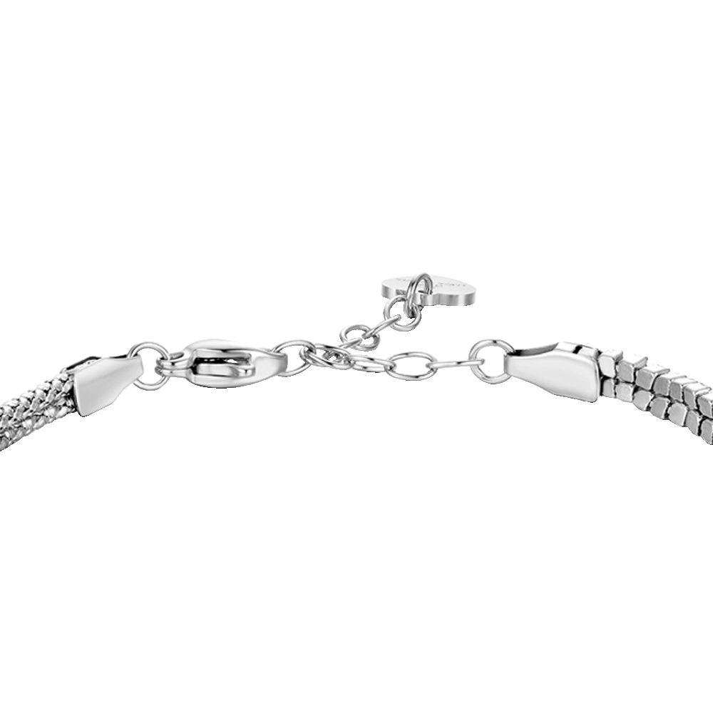 BRACCIALE DONNA IN ACCIAIO CON NODO E ZIRCONI BIANCHI