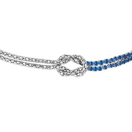 BRACCIALE DONNA IN ACCIAIO CON NODO E ZIRCONI BLU