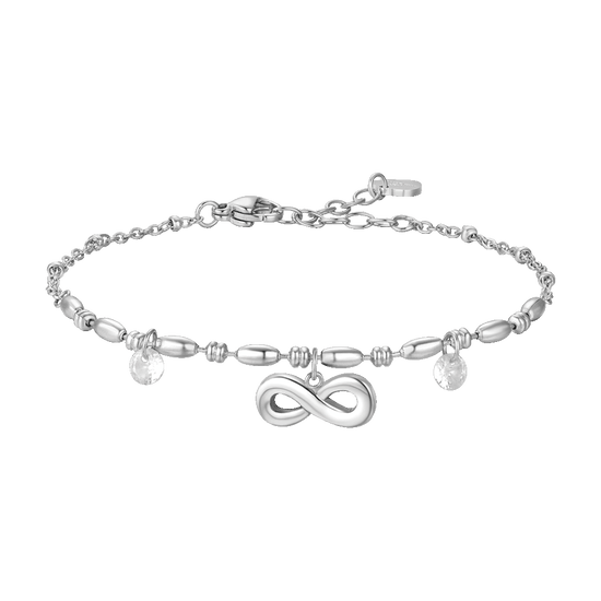 Bracciale Donna Infinito In Argento Con Zirconi Cubici – Regolabile 12-25 Cm, Colori Bianco, Rosa, Blu, Viola, Regalo Perfetto Per Natale O Festa Della Mamma