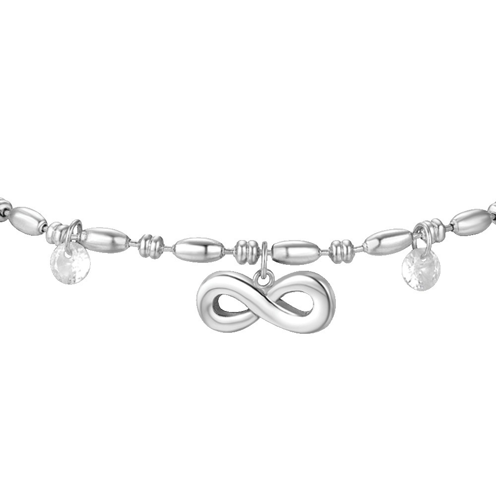 Bracciale da donna con ciondolo simbolo infino a forma di cuore in Bracciale da donna con ciondolo simbolo infino a forma di cuore in