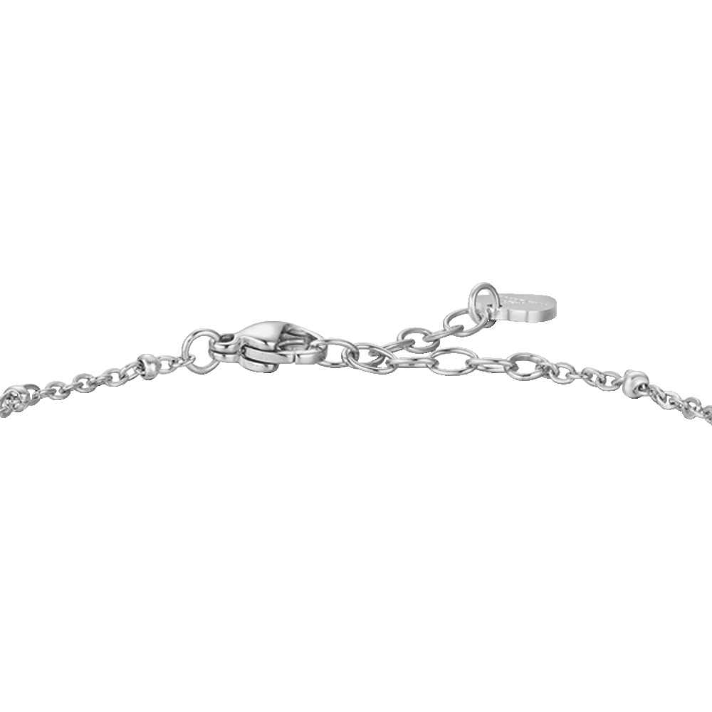 BRACCIALE DONNA IN ACCIAIO CON FIOCCO E ZIRCONI BIANCHI