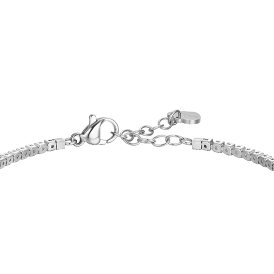 BRACCIALE TENNIS DONNA IN ACCIAIO CON ELEMENTO CON ZIRCONI BLU E BIANCHI