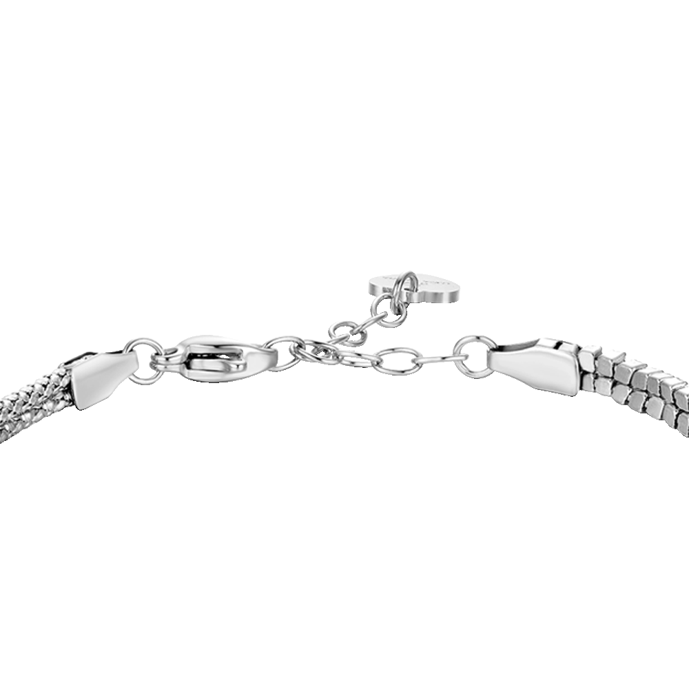 BRACCIALE DONNA IN ACCIAIO CON NODO E ZIRCONI NERI