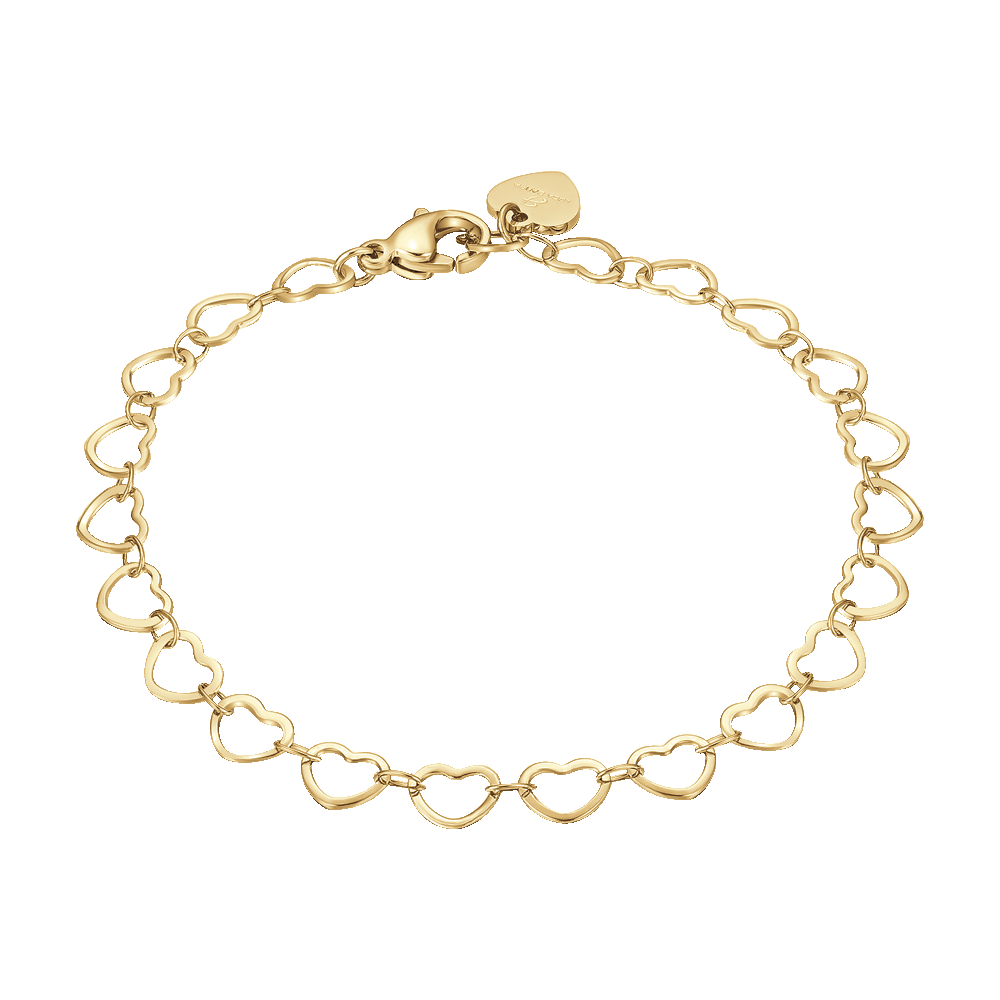 BRACCIALE DONNA IN ACCIAIO IP GOLD CON CUORI