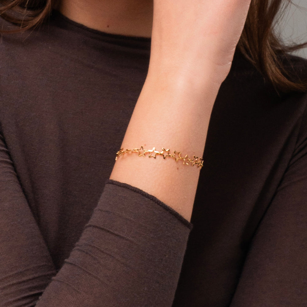 BRACCIALE DONNA IN ACCIAIO IP GOLD CON STELLE