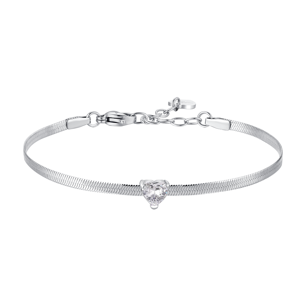 BRACCIALE DONNA IN ACCIAIO CON ZIRCONE BIANCO