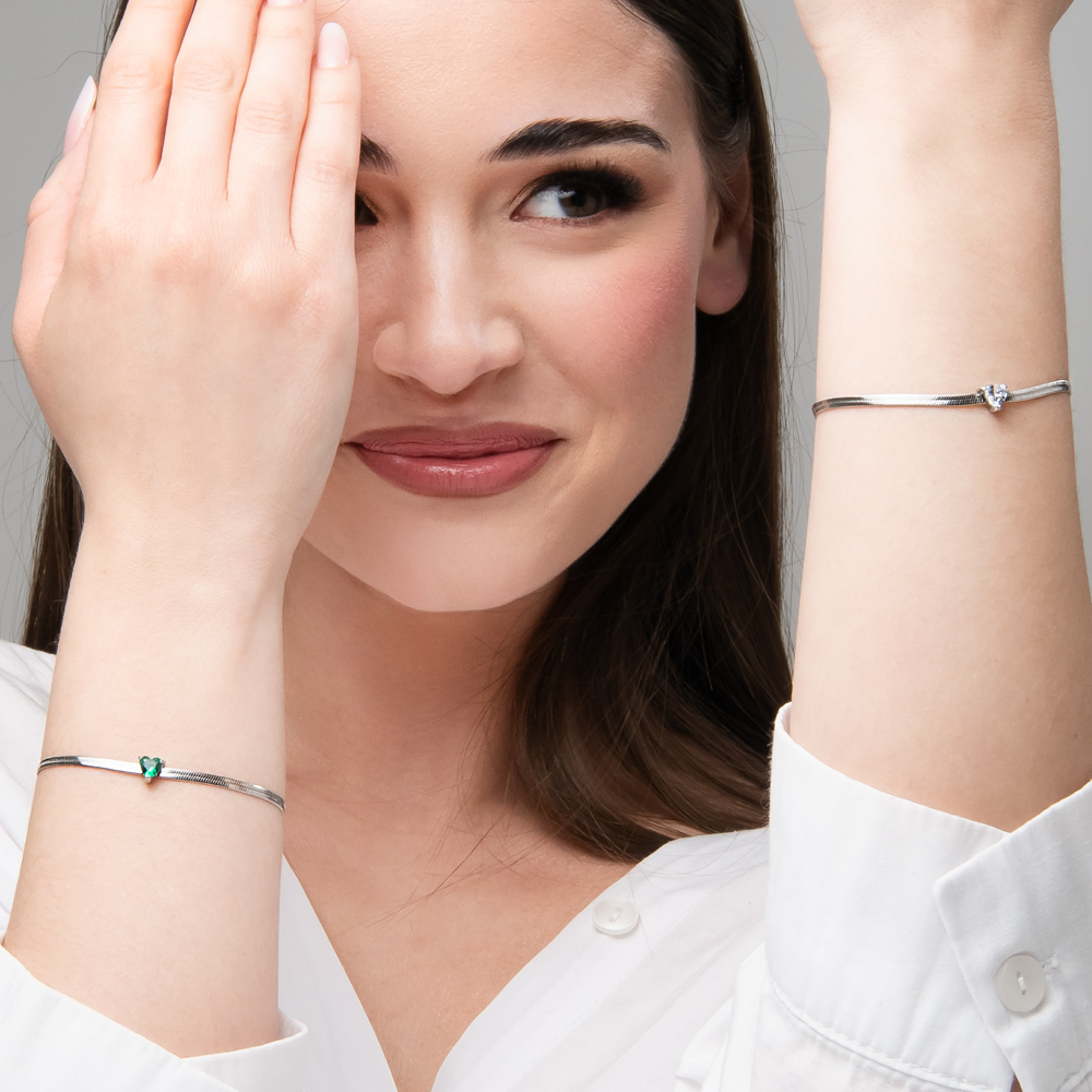 BRACCIALE DONNA IN ACCIAIO CON ZIRCONE BIANCO