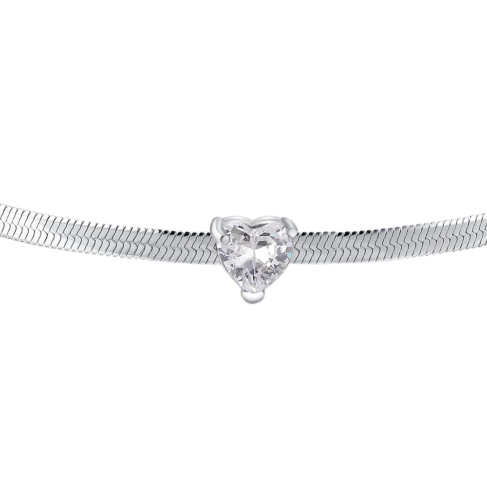 BRACCIALE DONNA IN ACCIAIO CON ZIRCONE BIANCO