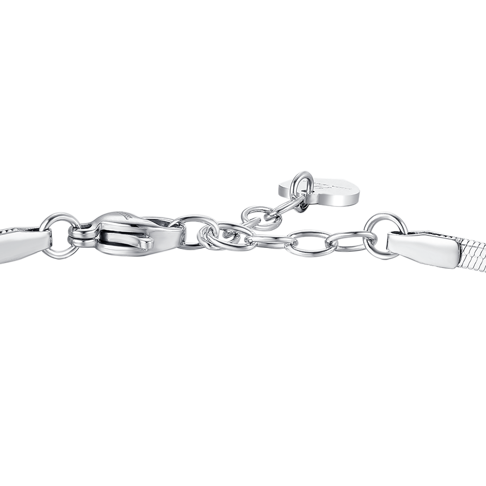 BRACCIALE DONNA IN ACCIAIO CON ZIRCONE ROSA