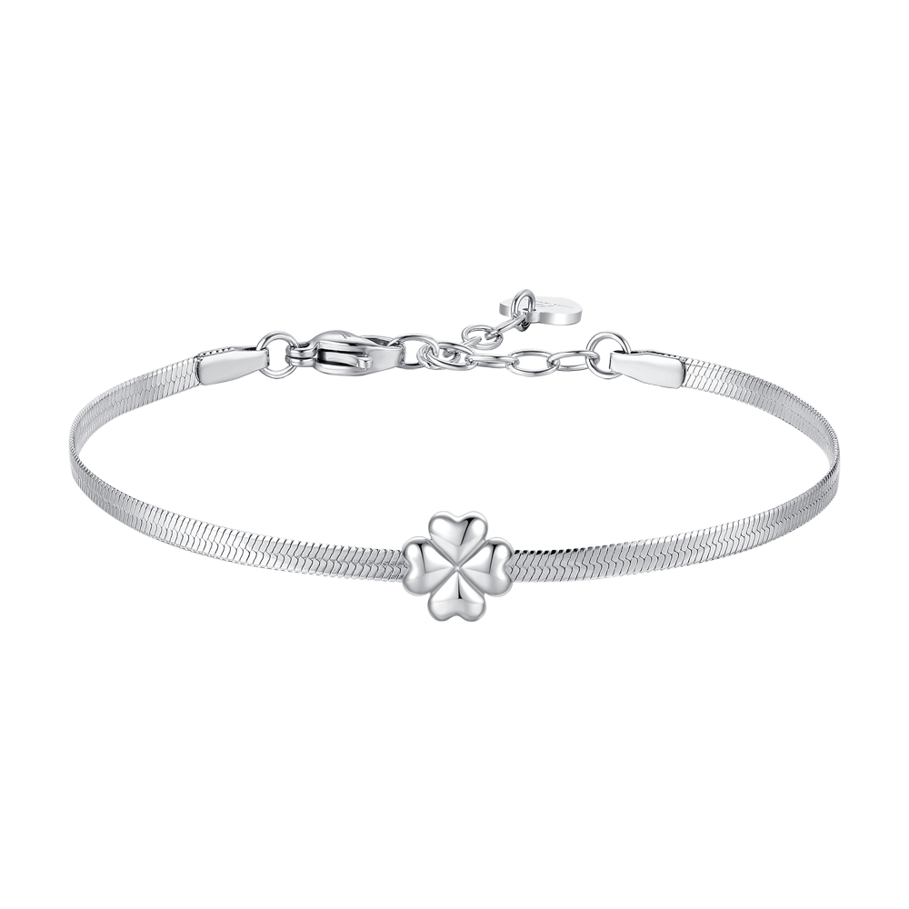 BRACCIALE DONNA IN ACCIAIO CON QUADRIFOGLIO