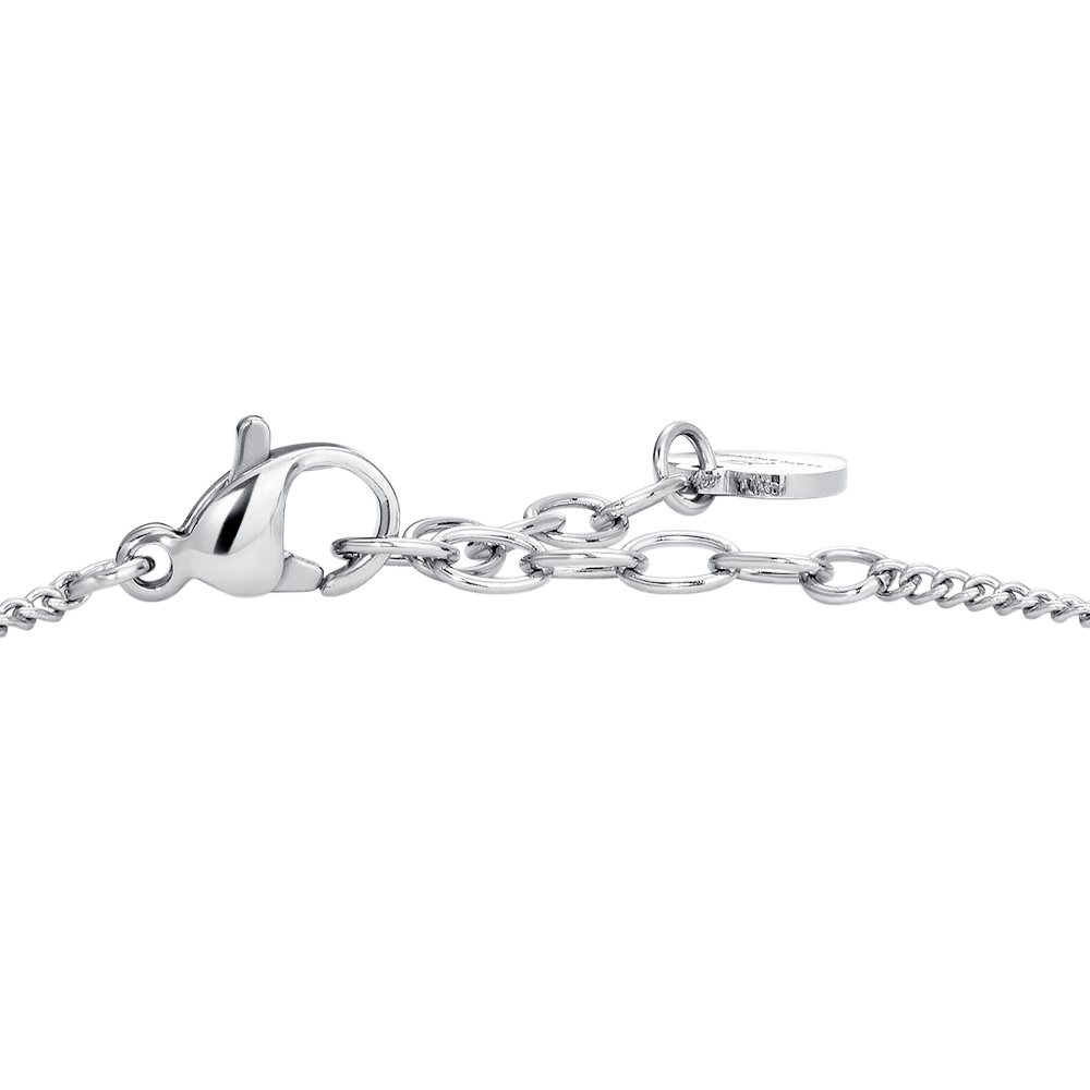 BRACCIALE DONNA IN ACCIAIO CON ELEMENTI IN ACCIAIO E CRISTALLI BIANCHI