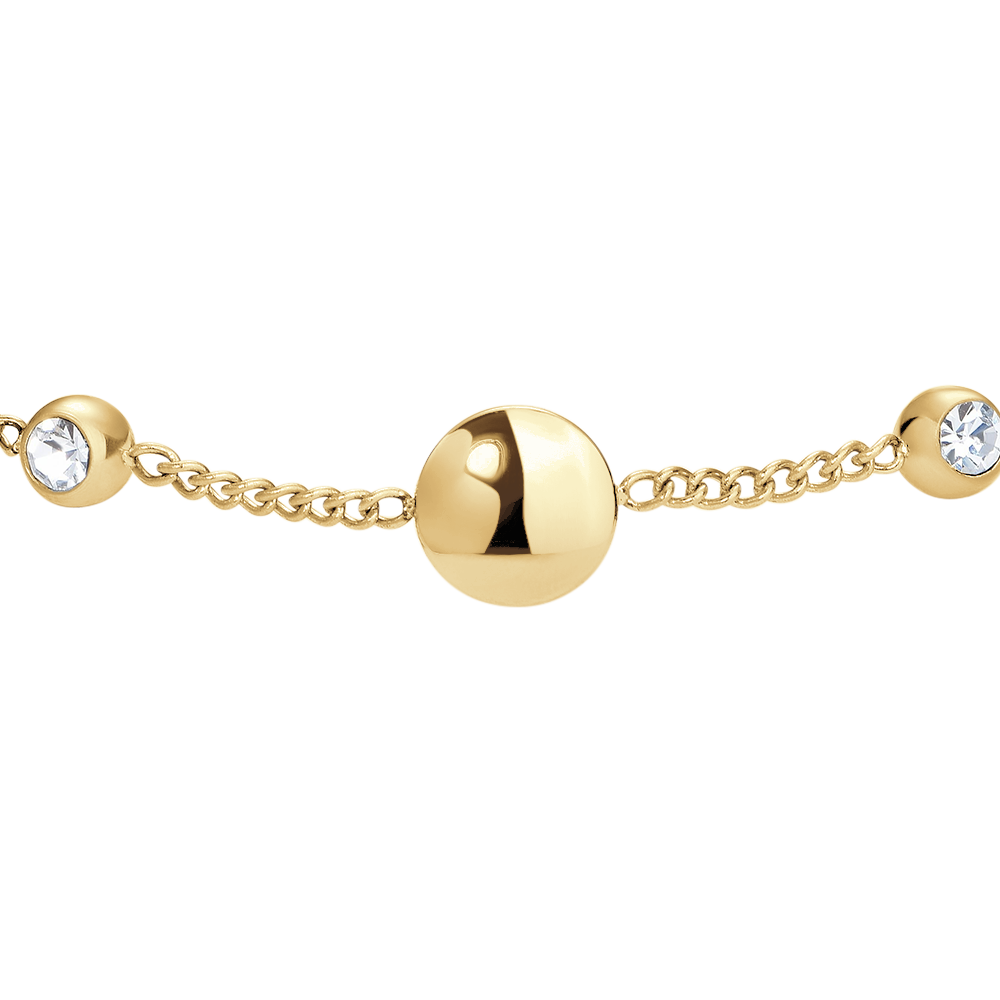 BRACCIALE DONNA IN ACCIAIO CON ELEMENTI IN ACCIAIO IP GOLD E CRISTALLI BIANCHI
