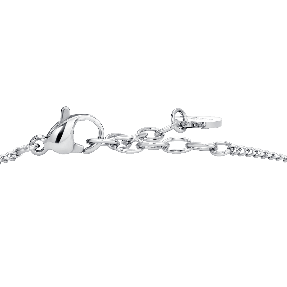BRACCIALE DONNA IN ACCIAIO CON ELEMENTI IN ACCIAIO IP GOLD E CRISTALLI BIANCHI
