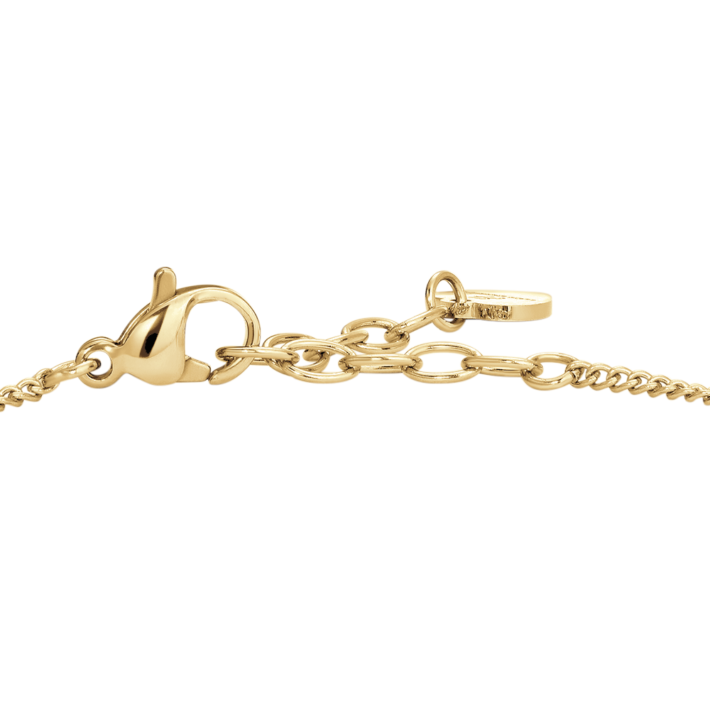 BRACCIALE DONNA IN ACCIAIO CON ELEMENTI IN ACCIAIO IP GOLD E CRISTALLI BIANCHI