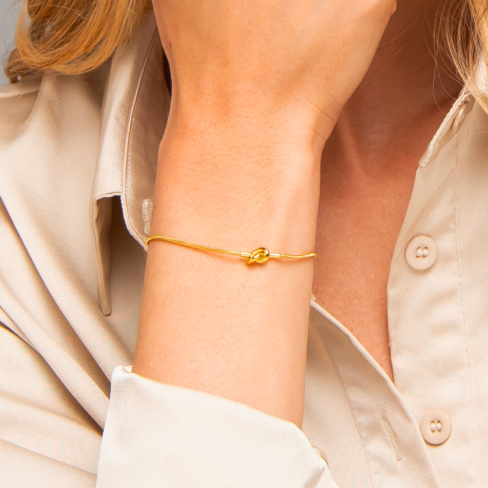 BRACCIALE DONNA IN ACCIAIO IP GOLD CON NODO