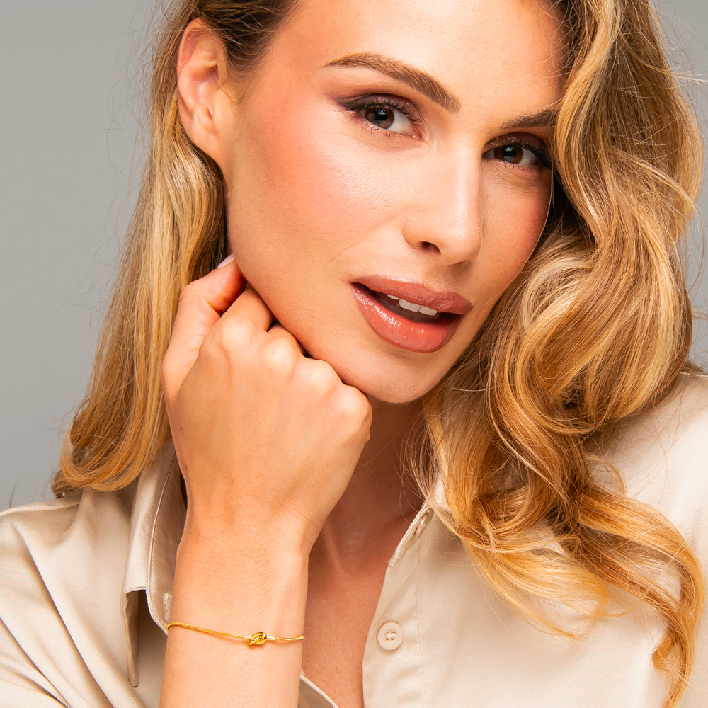 BRACCIALE DONNA IN ACCIAIO IP GOLD CON NODO
