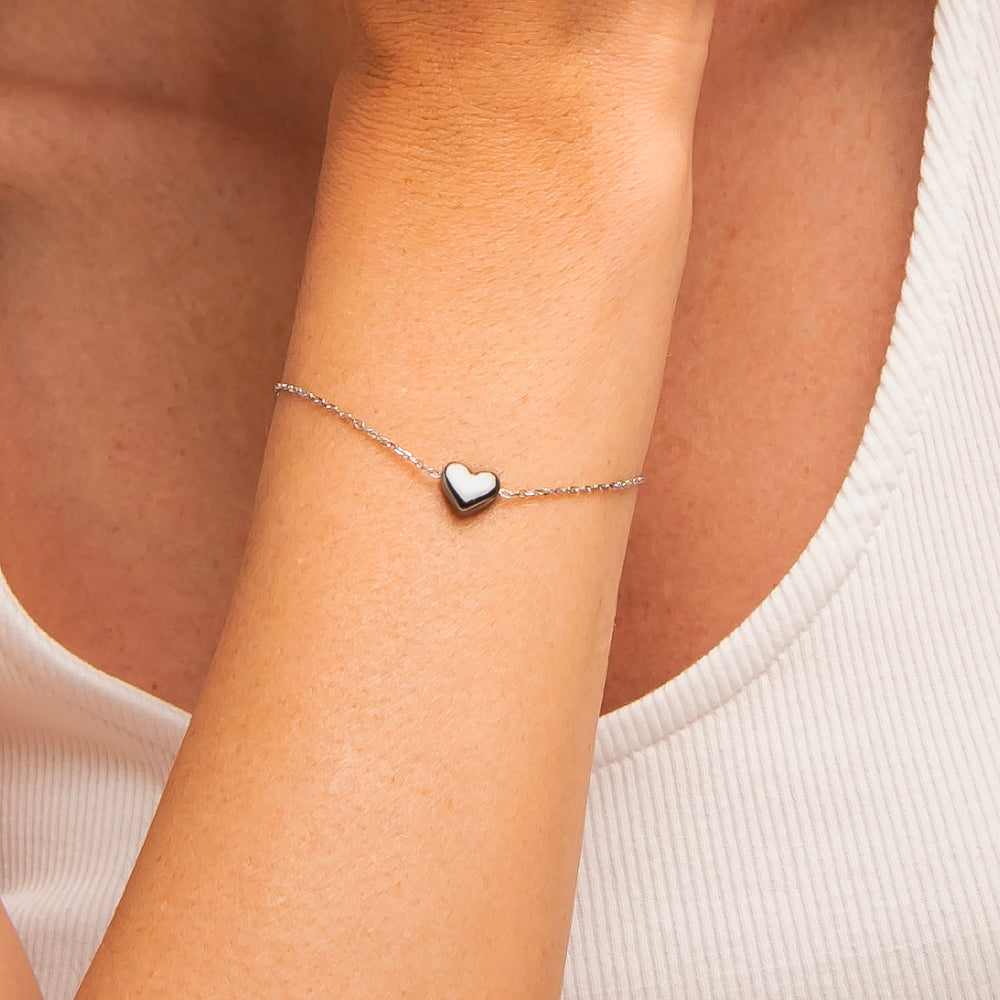 BRACCIALE DONNA IN ACCIAIO CON CUORE