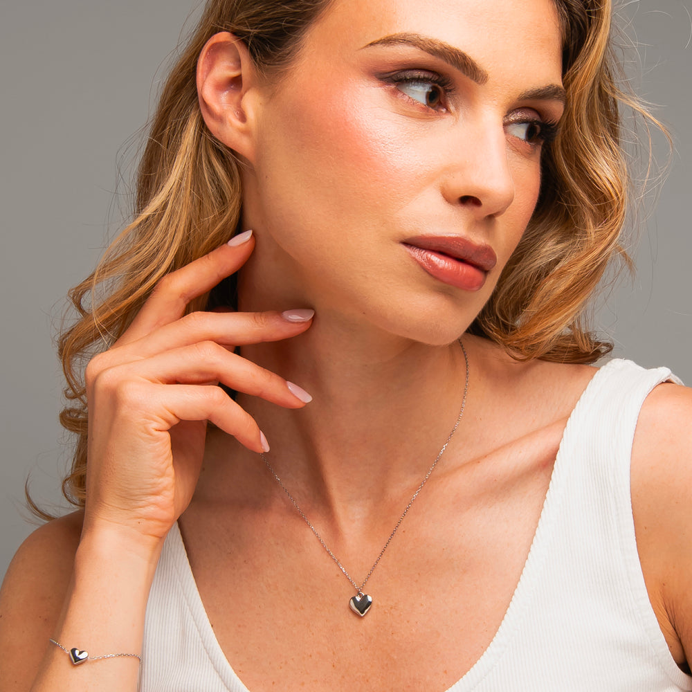 BRACCIALE DONNA IN ACCIAIO CON CUORE