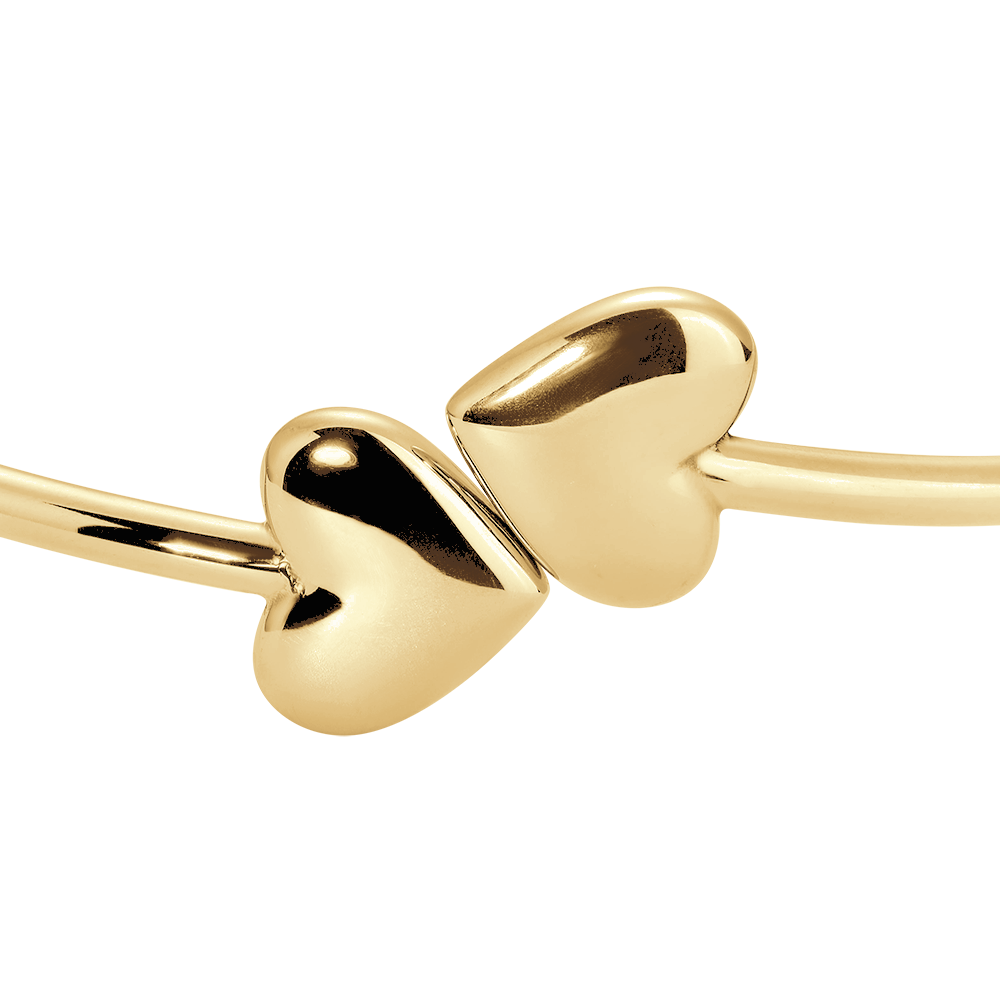 WOMEN'S IP GOLD STEEL BRACELET WITH HEARTS