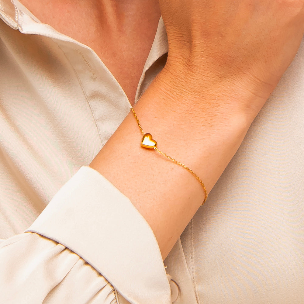 BRACCIALE DONNA IN ACCIAIO IP GOLD CON CUORE