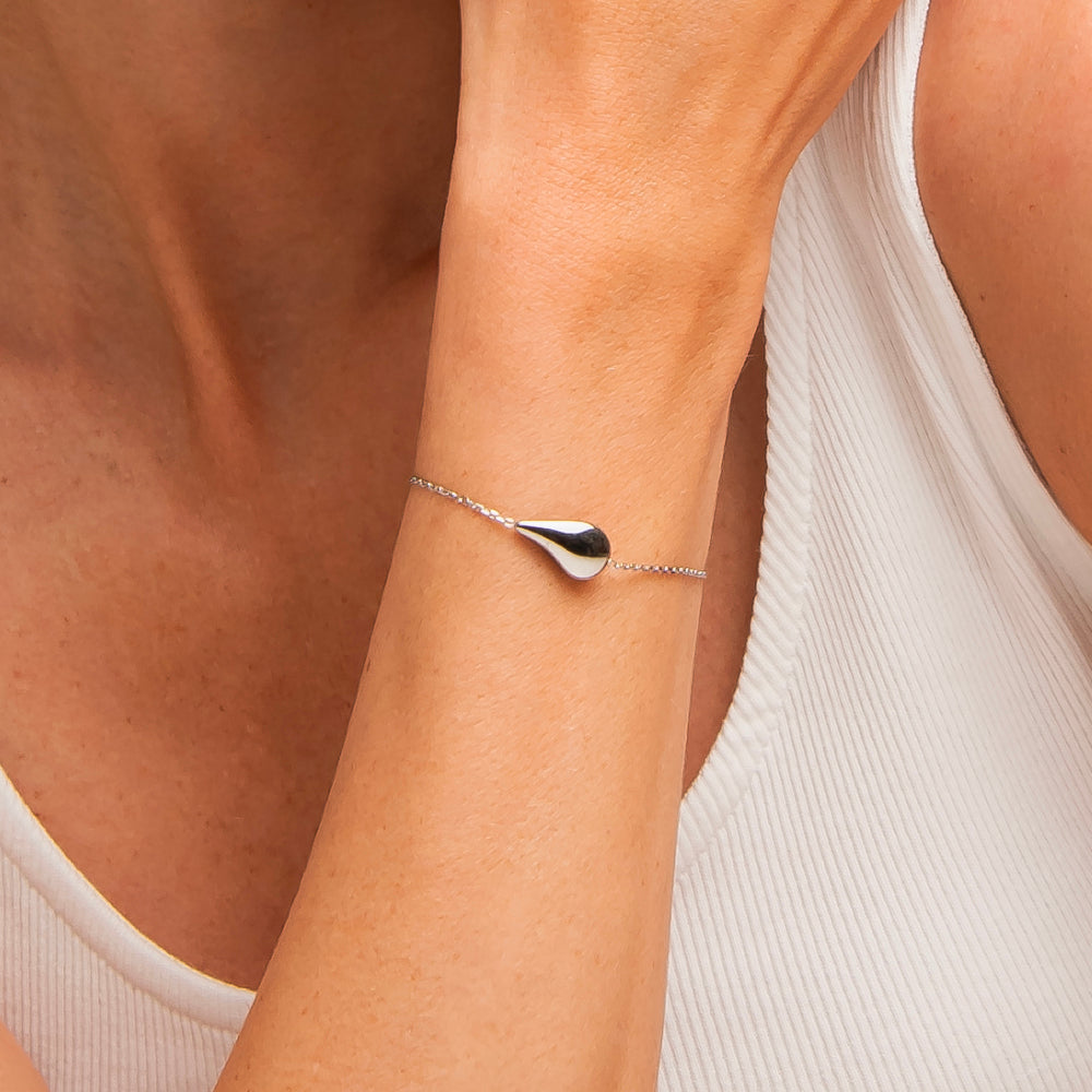 BRACCIALE DONNA IN ACCIAIO CON GOCCIA