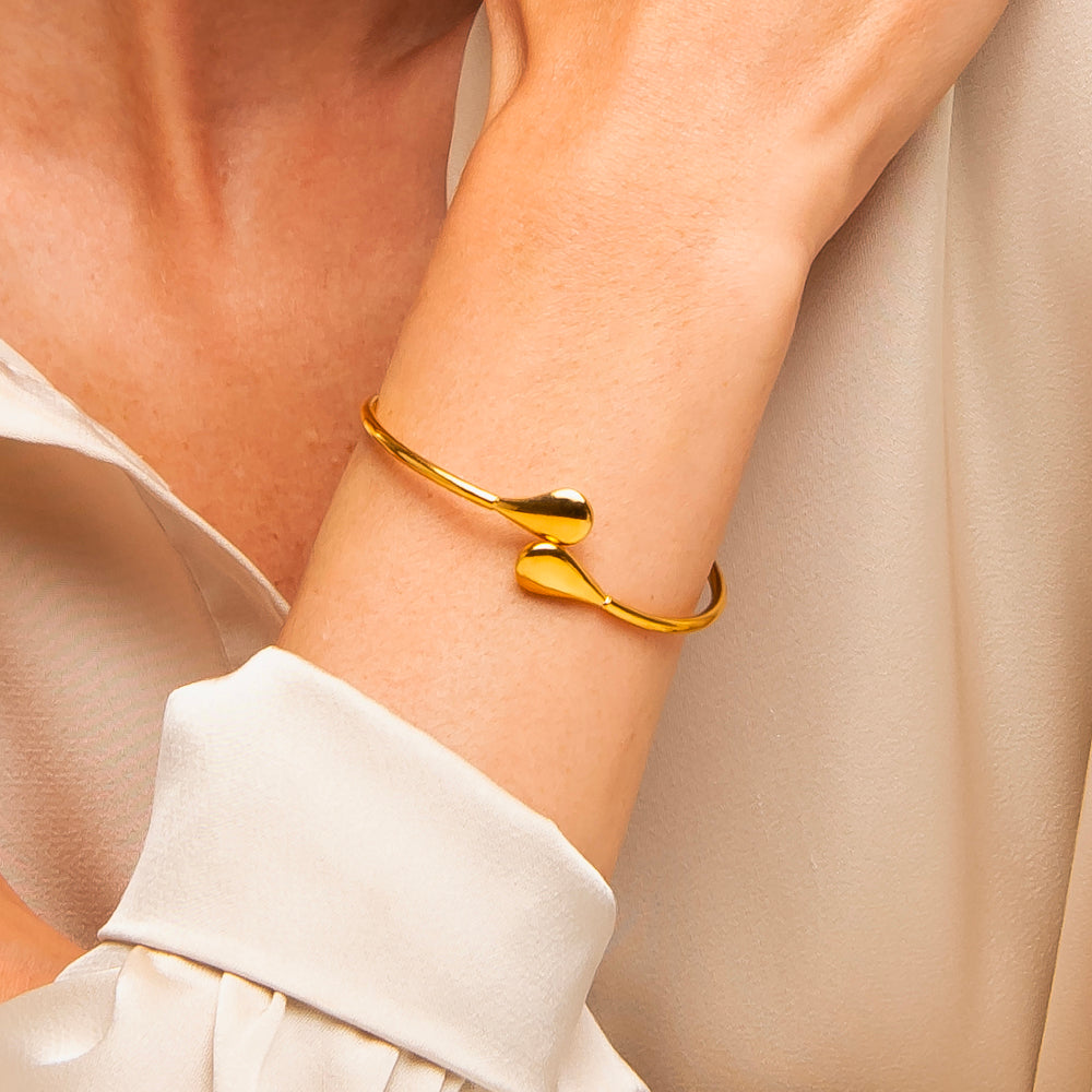 BRACCIALE DONNA IN ACCIAIO IP GOLD CON GOCCE