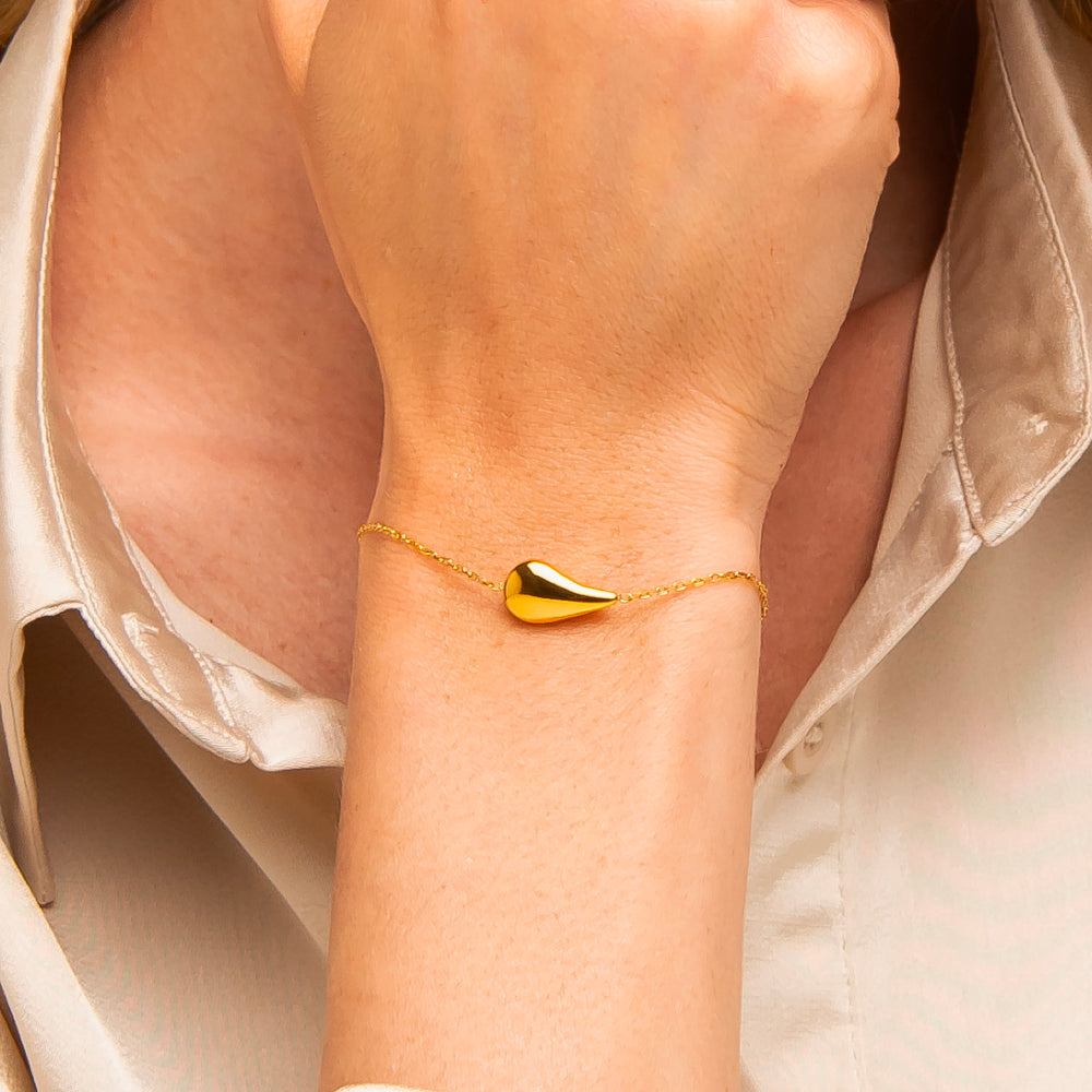 BRACCIALE DONNA IN ACCIAIO IP GOLD CON GOCCIA