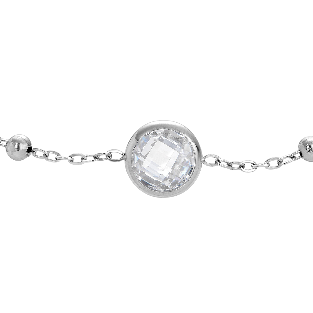 BRACCIALE DONNA IN ACCIAIO CON ZIRCONI BIANCHI