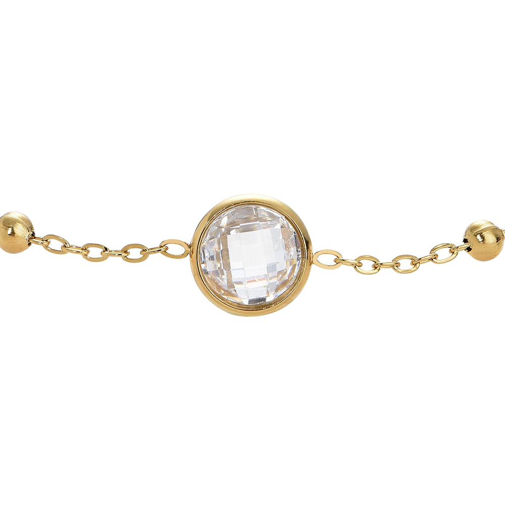 BRACCIALE DONNA IN ACCIAIO IP GOLD CON ZIRCONI BIANCHI