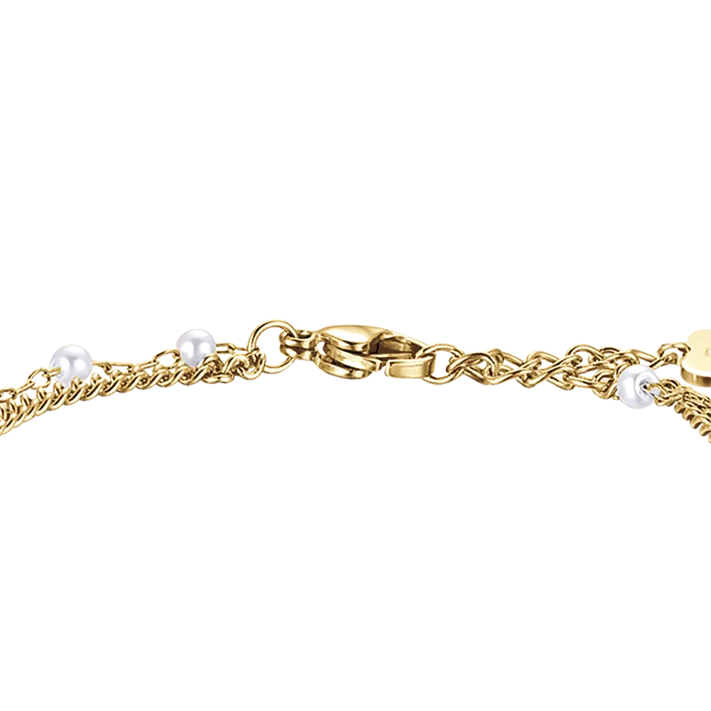 BRACCIALE DONNA IN ACCIAIO IP GOLD CON FARFALLA Luca Barra