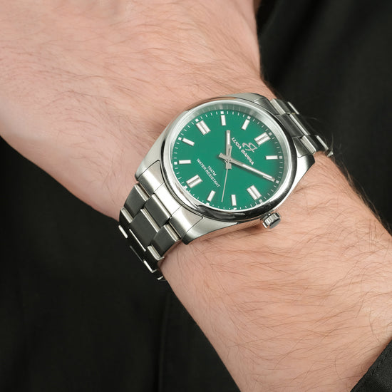 OROLOGIO UOMO CON CASSA IN ACCIAIO GHIERA BLU E ROSSA