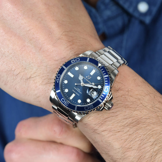 Orologio al quarzo da uomo casual alla moda stile 2025 quadrante blu Orologio al quarzo da uomo casual alla moda stile 2025 quadrante blu