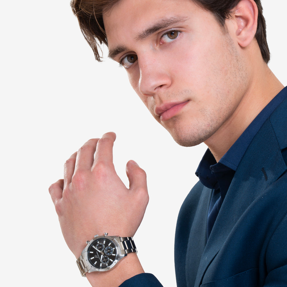 OROLOGIO UOMO IN ACCIAIO QUADRANTE NERO