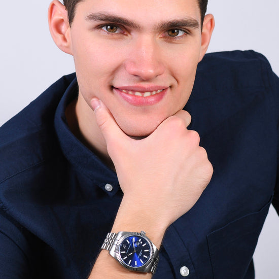 OROLOGIO UOMO IN ACCIAIO GHIERA ZIGRINATA