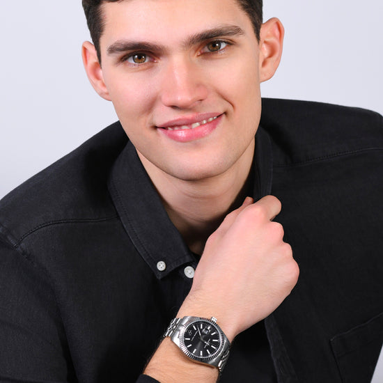 OROLOGIO UOMO IN ACCIAIO GHIERA ZIGRINATA