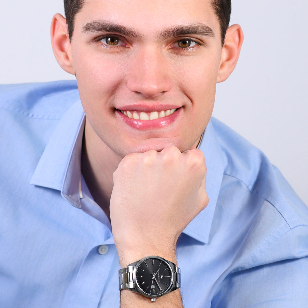 OROLOGIO UOMO IN ACCIAIO QUADRANTE NERO