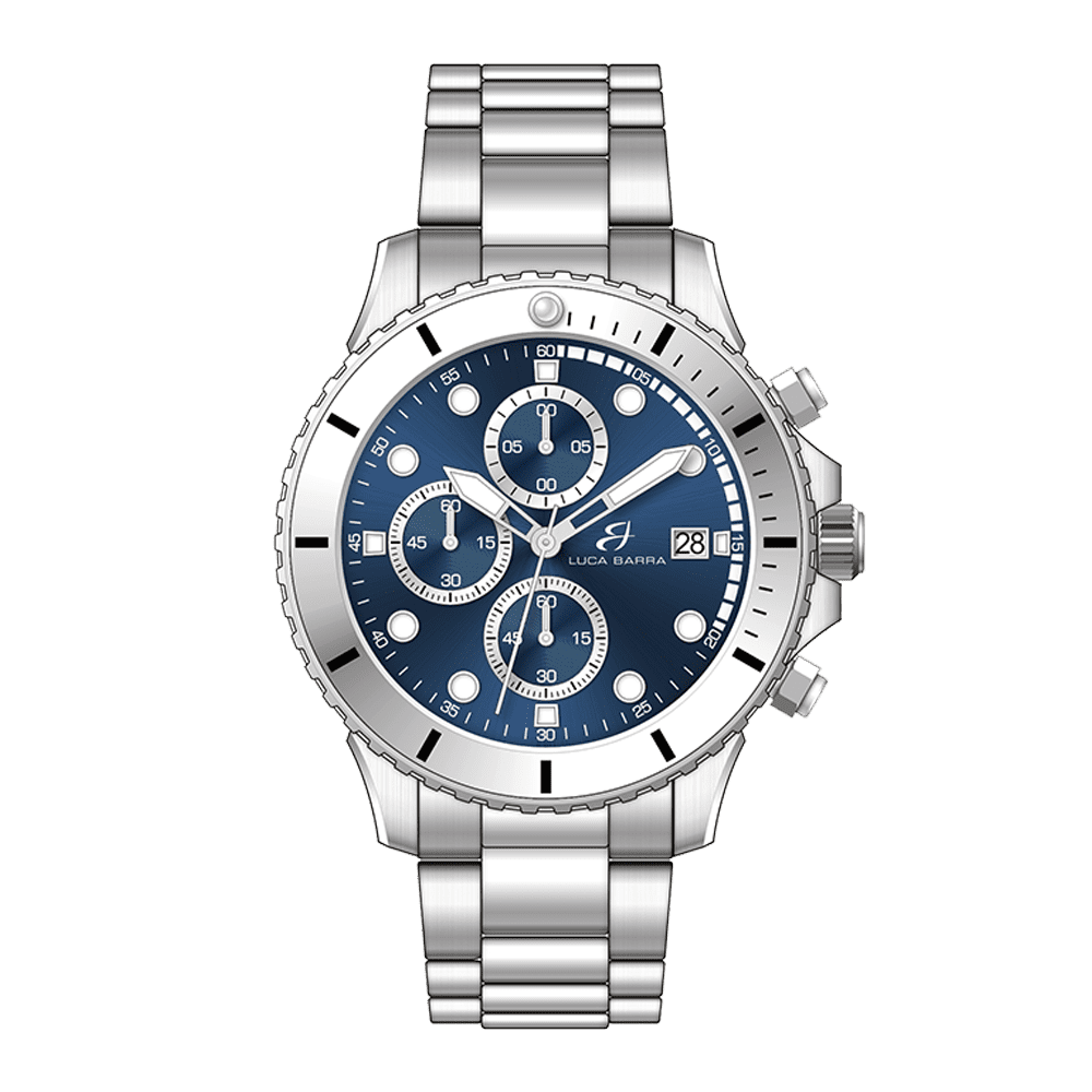 OROLOGIO UOMO IN ACCIAIO QUADRANTE BLU Luca Barra