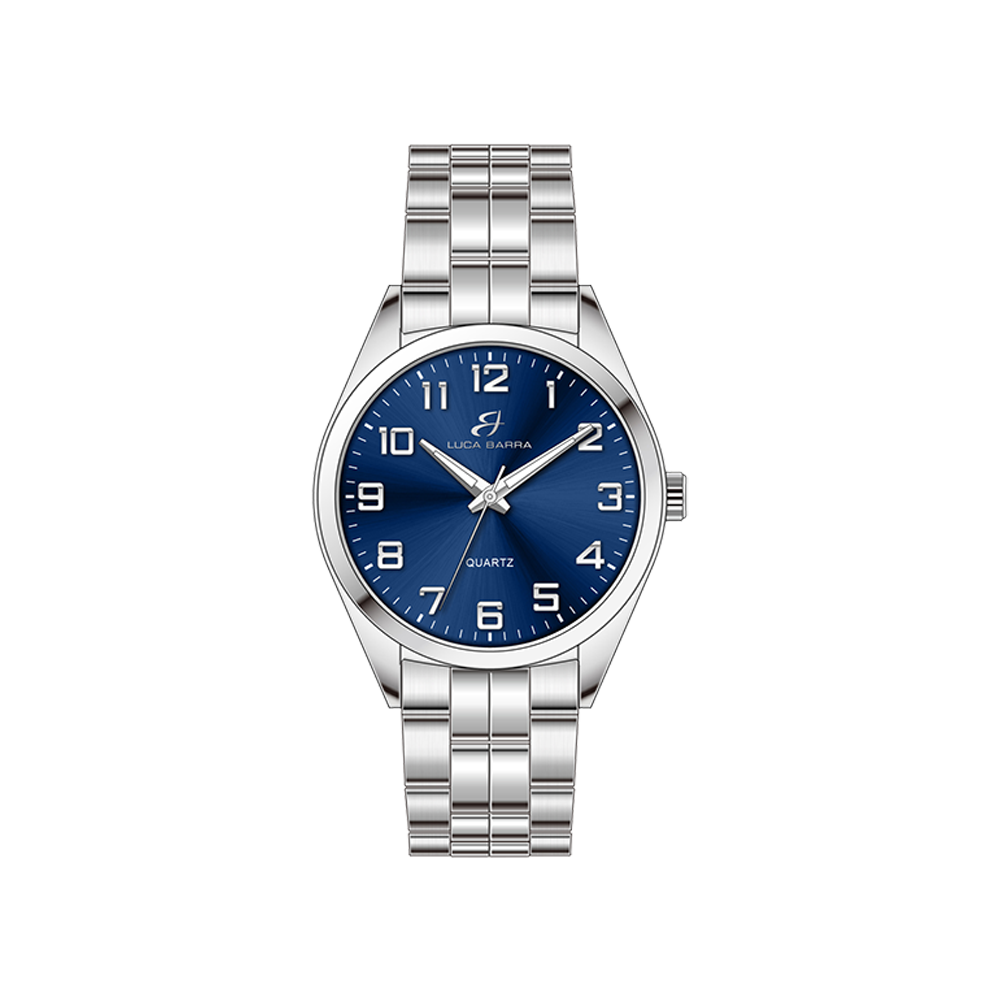 Orologio Al Quarzo Da Donna Con Quadrante Blu E Strass – Bracciale Argento, Funzione Calendario, Diametro 3,8 Cm
