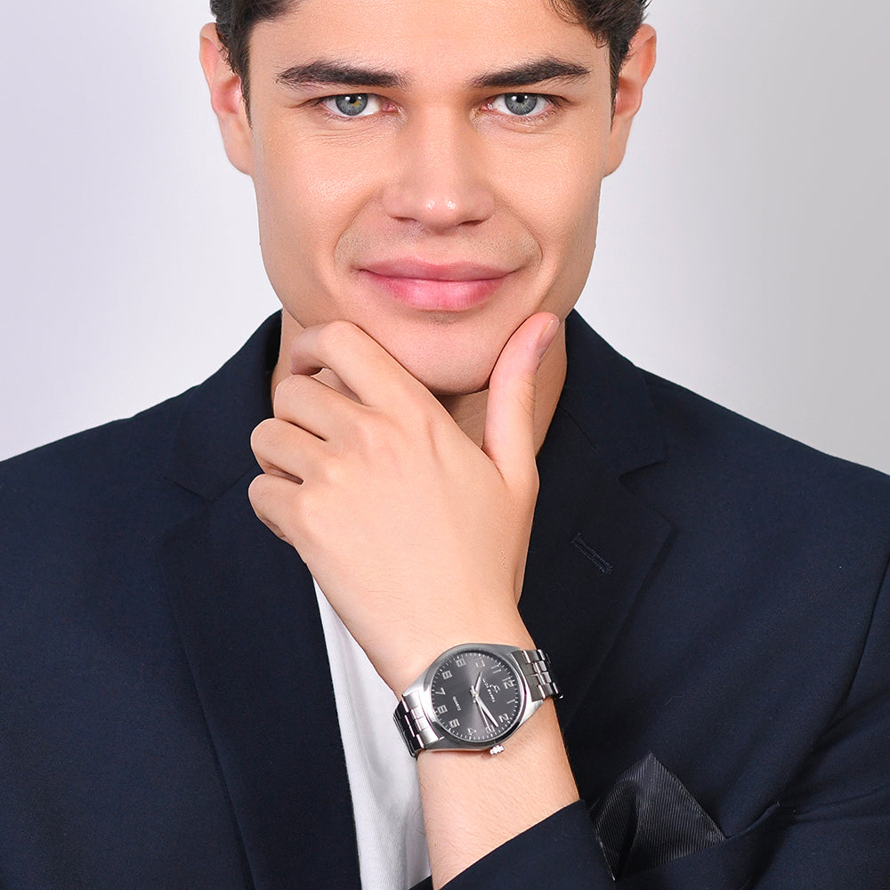 OROLOGIO UOMO IN ACCIAIO QUADRANTE NERO