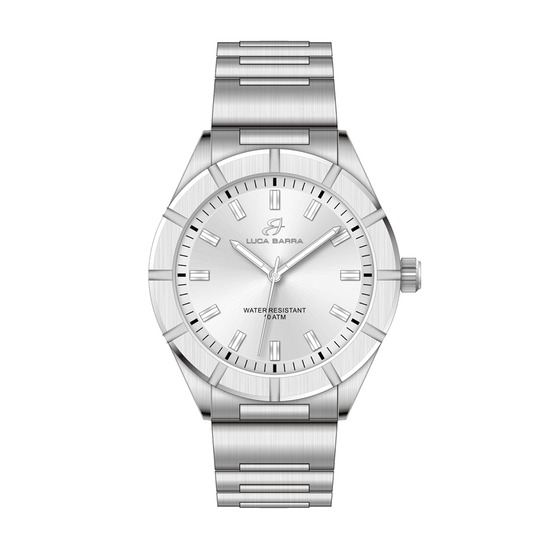 Orologio uomo acciaio quadrante bianco on sale