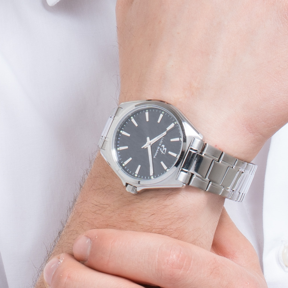 OROLOGIO UOMO IN ACCIAIO CON QUADRANTE NERO