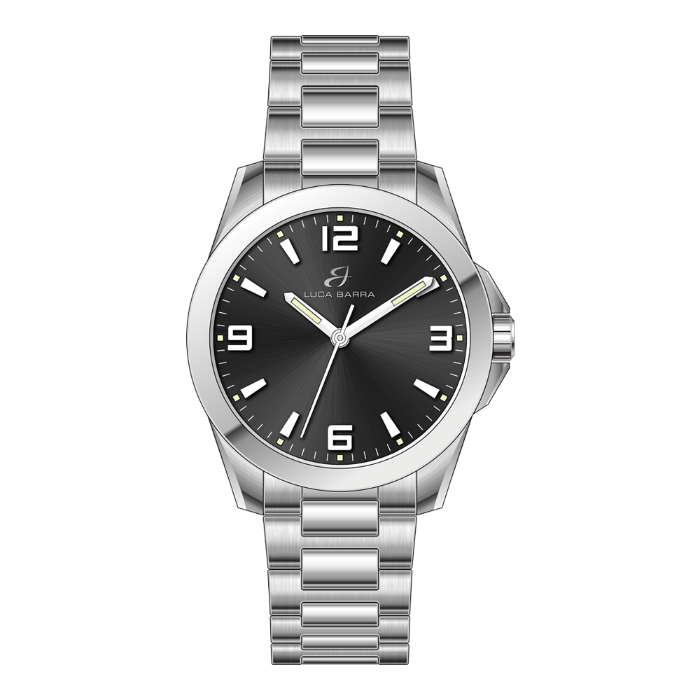 OROLOGIO UOMO IN ACCIAIO CON QUADRANTE NERO