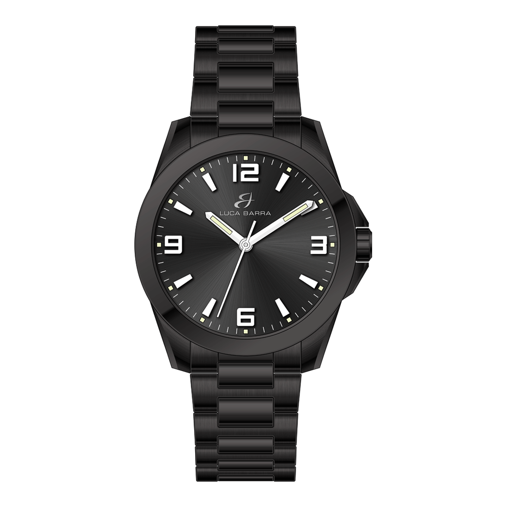 OROLOGIO UOMO IN ACCIAIO IP NERO CON QUADRANTE NERO