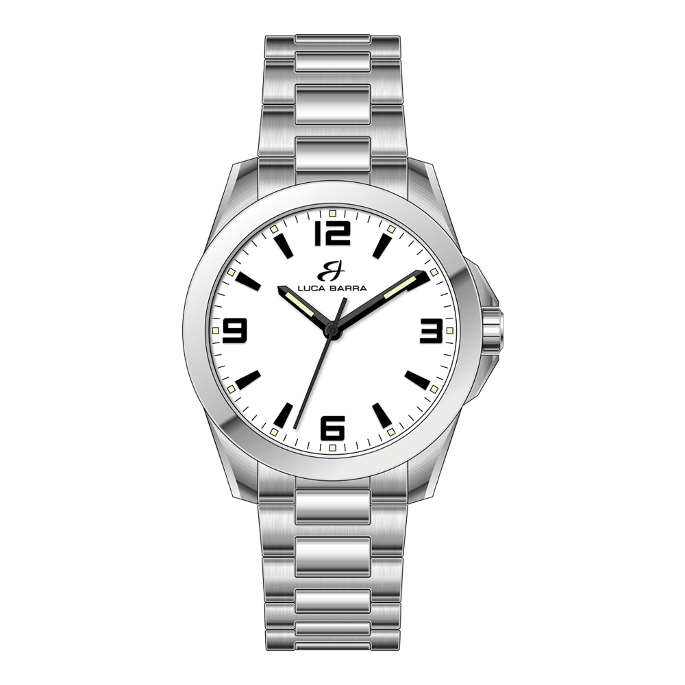 OROLOGIO UOMO IN ACCIAIO CON QUADRANTE BIANCO