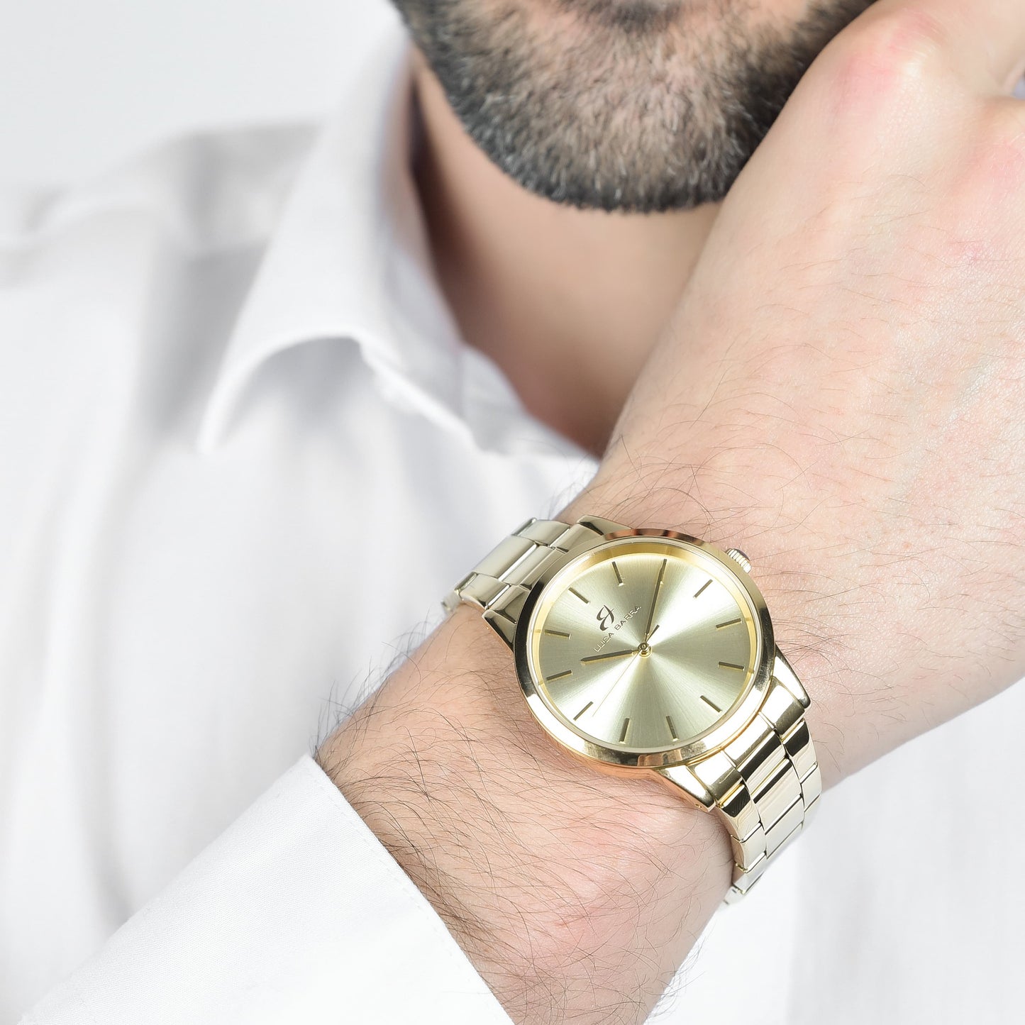 OROLOGIO DA UOMO IN ACCIAIO DORATO CON CASSA IN ACCIAIO DORATO QUADRANTE DORATO