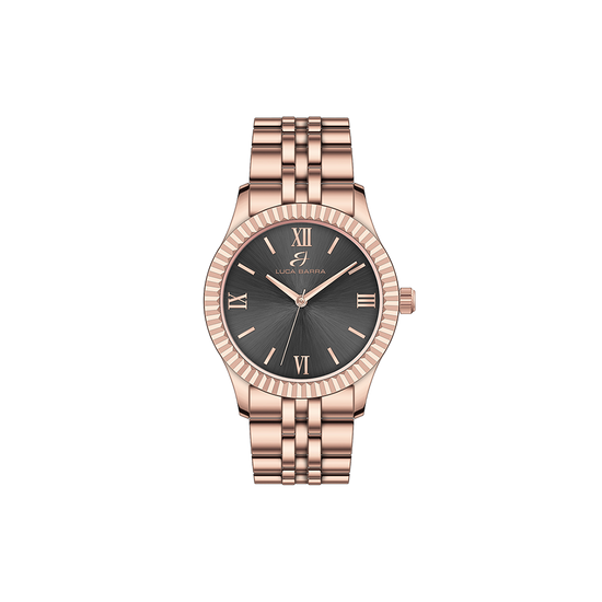 OROLOGIO DONNA CON CASSA IN ACCIAIO QUADRANTE ROSA