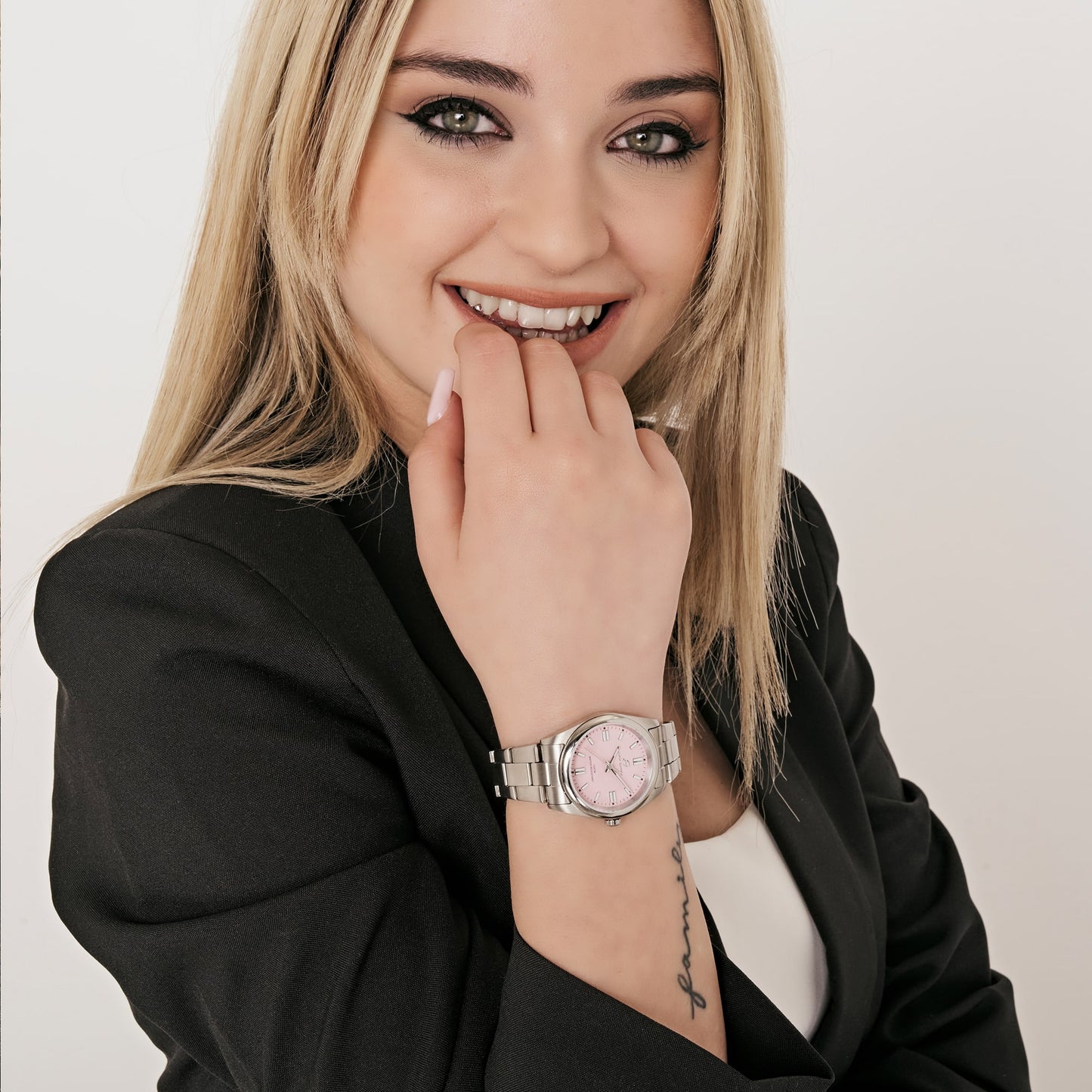 OROLOGIO DONNA IN ACCIAIO CON QUADRANTE ROSA