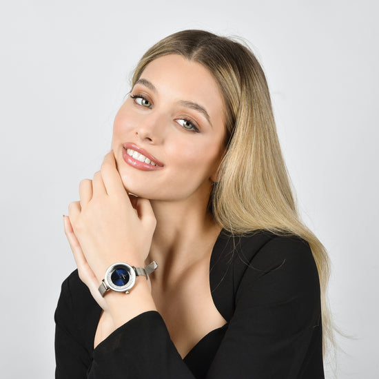 OROLOGIO DONNA CON CASSA IN ACCIAIO GHIERA IN CERAMICA BIANCA