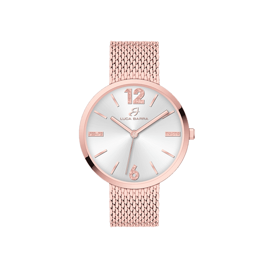 OROLOGIO DONNA IN ACCIAIO MAGLIA MILANO IP ROSE GOLD Luca Barra